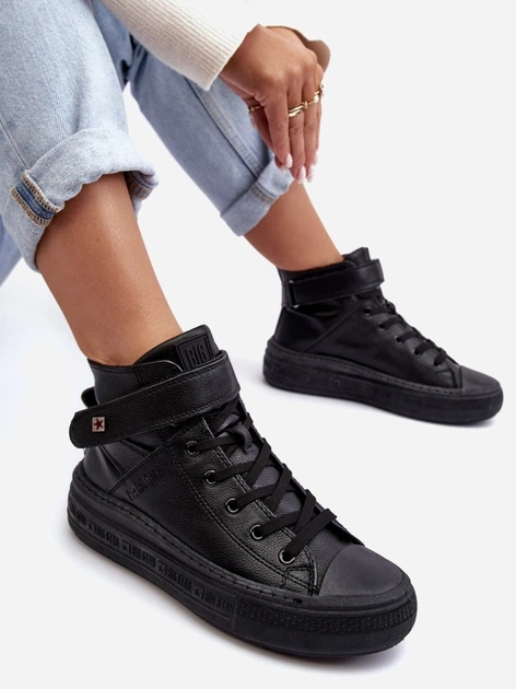 Zimowe trampki damskie z eko skóry Big Star MM274008 39 Czarne (5900714657208) - obraz 6