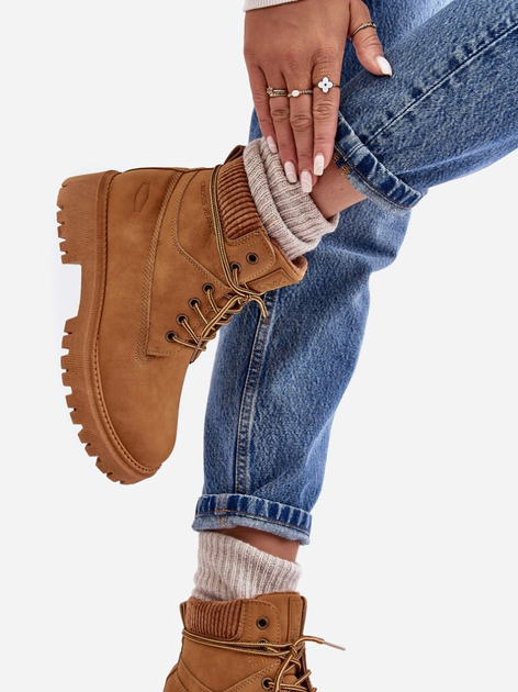 Zimowe trapery damskie niskie Cross Jeans MM2R4011C 36 Camel (8697319521443) - obraz 3