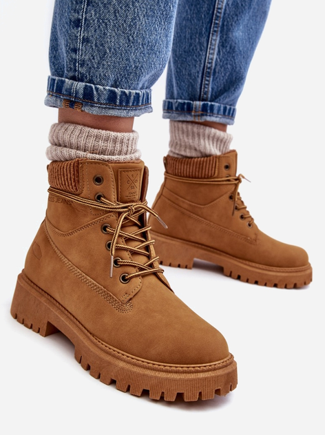 Zimowe trapery damskie niskie Cross Jeans MM2R4011C 36 Camel (8697319521443) - obraz 4