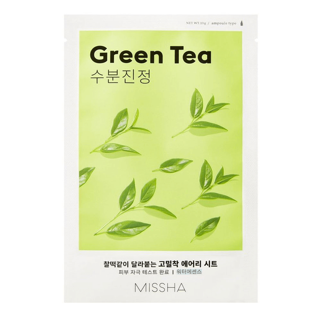 Освіжаюча тканинна маска з зеленим чаєм Missha Airy Fit Sheet Mask Green Tea - Фото 1 Освіжаюча тканинна маска з зеленим чаєм Missha Airy Fit Sheet Mask Green Tea - зображення 1