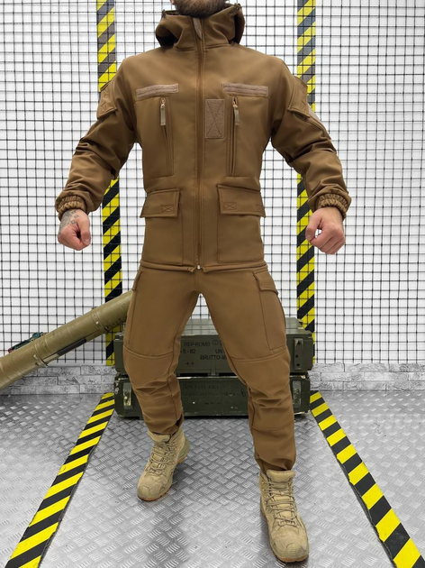 Тактичний теплий військовий комплект Leader ( Куртка + Штани ), Камуфляж: Койот, Розмір: XL - зображення 1