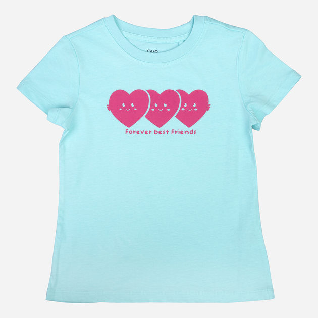 T-shirt dziecięcy dla dziewczynki OVS 1804448 128 cm Błękitny (8056781110645) - obraz 1