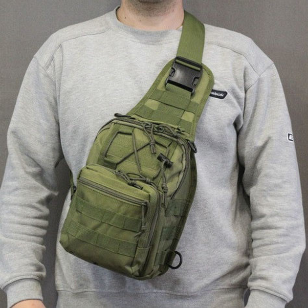 Нагрудна сумка кобура Мужская сумка-слинг, тактическая сумка барсетка | Рюкзак LC-748 - изображение 2