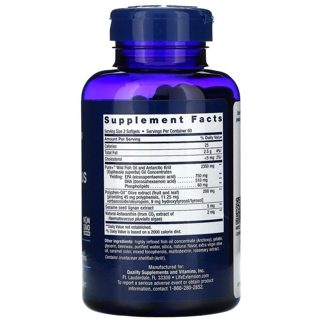 Омега-3 супер +, Super Omega-3 Plus, Life Extension, 120 капсул (LEX ...