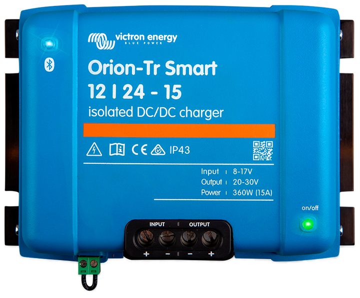 Konwerter samochodowy Victron Energy Orion-Tr Smart 360W 12/24-15A DC-DC izolowany (8719076047704) - obraz 1