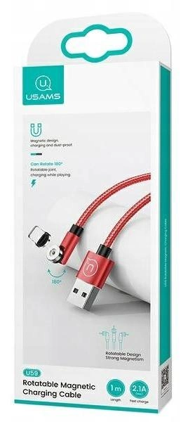Магнітний кабель Usams USB - Micro-USB Type-B швидка зарядка 1 м Red (6958444924519) - зображення 2