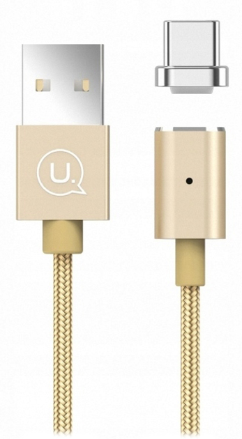Kabel magnetyczny Usams USB - USB Type-C szybkie ładowanie 1.2 m złoty (6958444943985) - obraz 1