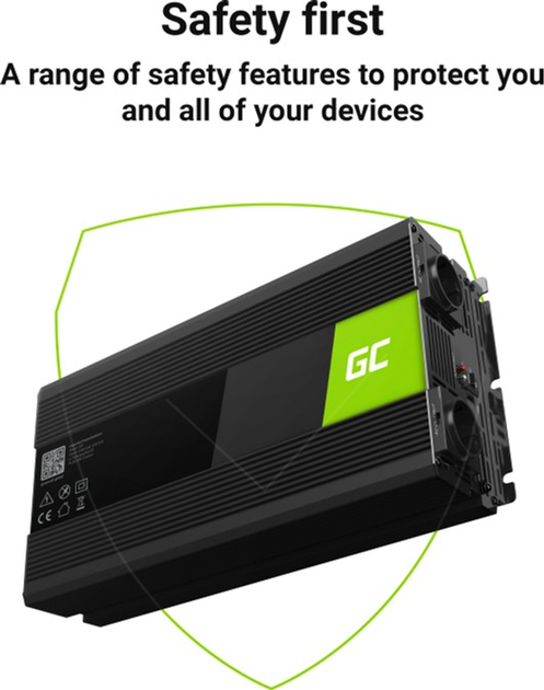Інвертор Greencell 12В/230В 2000Вт/4000Вт Модифікована синусоїда (INV10) - зображення 3
