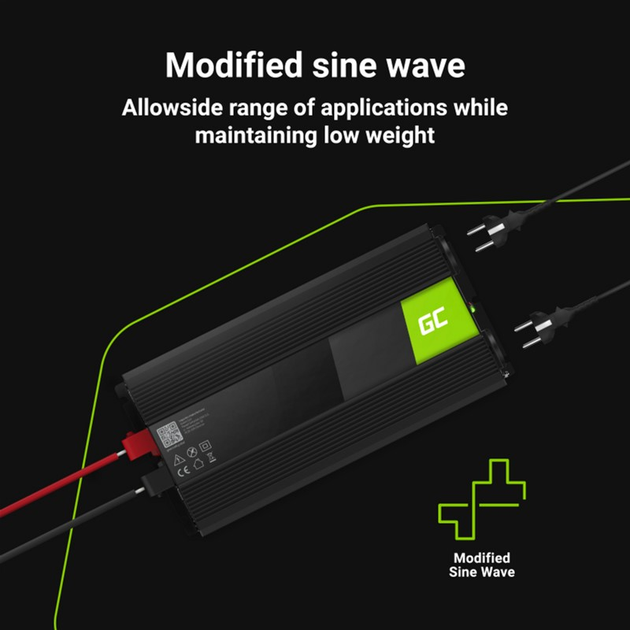 Інвертор Greencell 12В/230В 2000Вт/4000Вт Модифікована синусоїда (INV10) - зображення 6