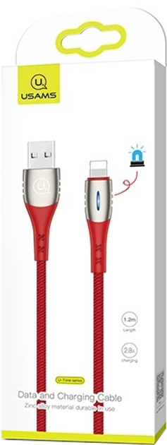 Kabel pleciony Usams US-SJ304 USB - Lighting 2 m czerwony (6958444964966) - obraz 2