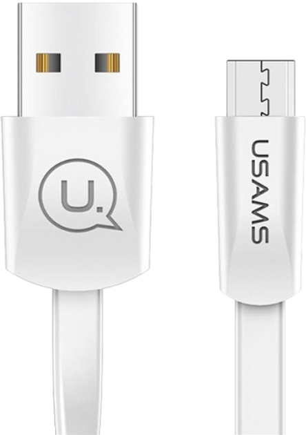 Kabel płaski Usams U2 US-SJ201 USB - microUSB 1.2 m bialy (6958444955254) - obraz 1