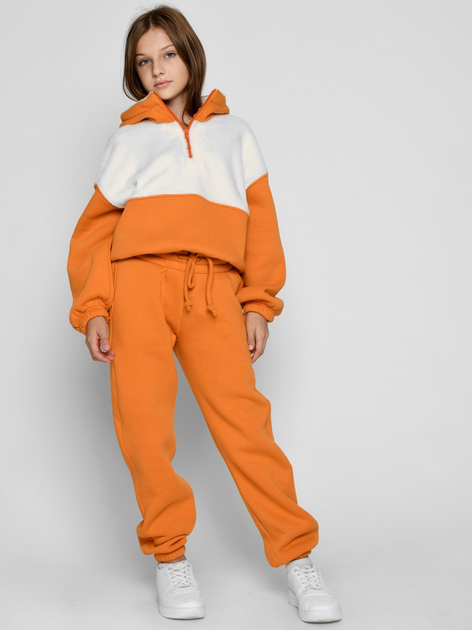 Подростковый спортивный костюм (толстовка + штаны) для девочки Carica KM-12032-6 36 140 см Манго (x_2000002453185) 