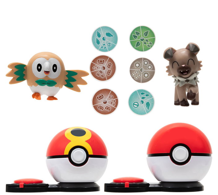 Ігровий набір Jazwares Гра Rowlet проти Rockruff Surprise Attack Pokemon з фігурками 1 шт (191726426363) - зображення 3