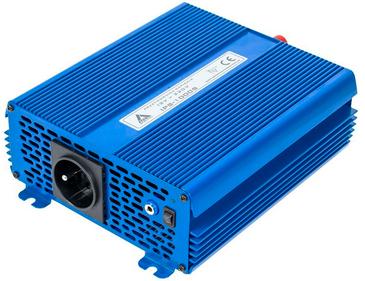 Автомобільний інвертор AZO Digital IPS-1000S 1000W з модифікованою синусоїдою 12-230V DC-AC (5905279203945) - зображення 1