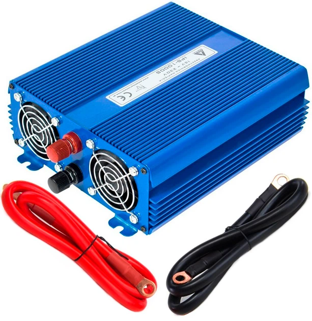 Автомобільний інвертор AZO Digital IPS-1000S 1000W з модифікованою синусоїдою 12-230V DC-AC (5905279203945) - зображення 2