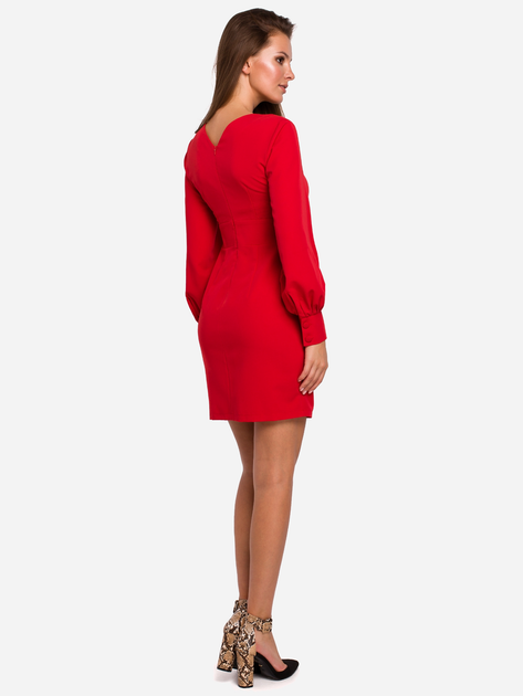 Sukienka ołówkowa damska Makover K027 S Czerwona (5903068461316) - obraz 2