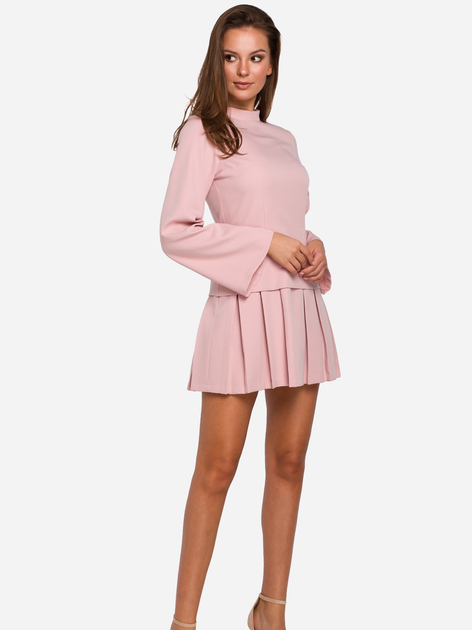 Sukienka trapezowa damska Makover K021 XL Różowa (5903068460425) - obraz 1