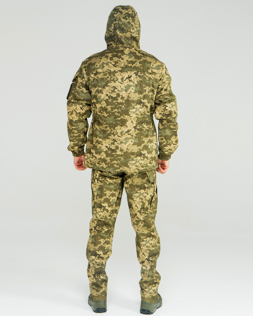 Костюм камуфляжный Горка пиксель утепленный на флисе, куртка с капюшоном, ткань грета, 46 - изображение 2