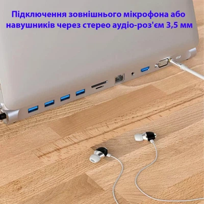 Порт-репликатор Dynamode 11-in-1 USB-C to HDTV 4K/30Hz, VGA, 1хUSB3.0, RJ45, Type-C PD, Audio, SD/MicroSD (BYL-2003) - изображение 3