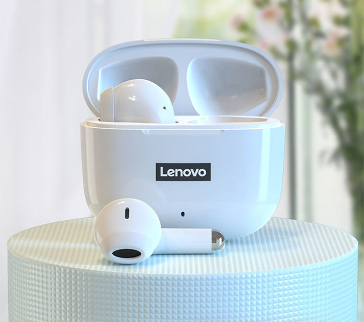 Оригинальные наушники Lenovo LP40 PRO, Bluetooth 5.1, до 20 часов автономности, защита IPX5 (White) - изображение 4