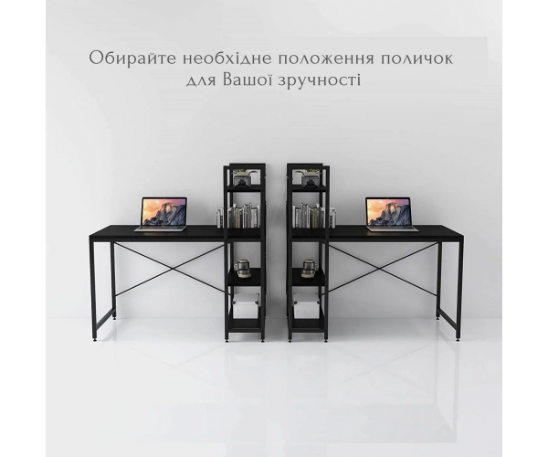 Стіл комп'ютерний DROM Loran у стилі Loft чорний офісний стіл - зображення 6