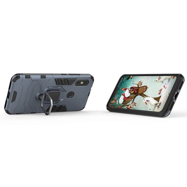 Ударостійкий чохол Transformer Ring for Magnet для Xiaomi Mi A2 Lite/Xiaomi Redmi 6 Pro Сірий / Metal slate Без бренду - Фото 2 Ударостійкий чохол Transformer Ring for Magnet для Xiaomi Mi A2 Lite/Xiaomi Redmi 6 Pro Сірий / Metal slate Без бренду - зображення 2