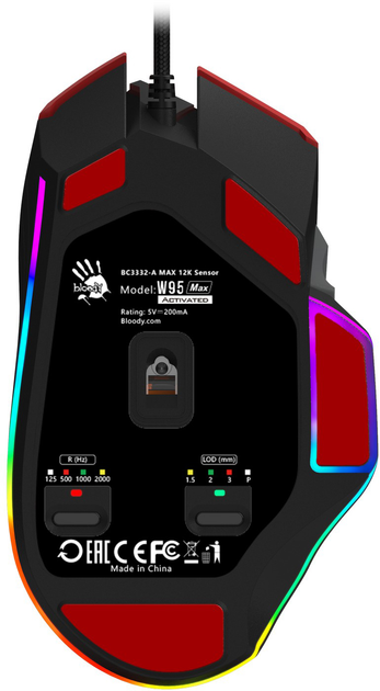 Mysz A4Tech W95 Max Bloody USB Sports Red (A4TMYS47257) - obraz 9