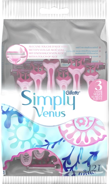 Станки для гоління Gillette Venus Simply 12 шт (7702018070732) - зображення 1