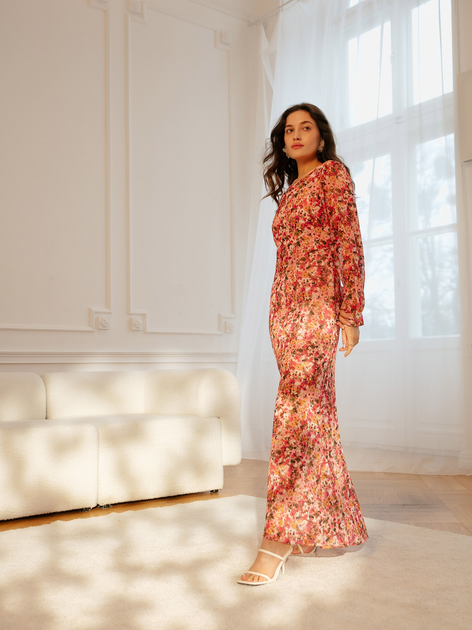 Sukienka trapezowa damska Makover K165 Model 1 S Wielokolorowa (5905563701041) - obraz 4