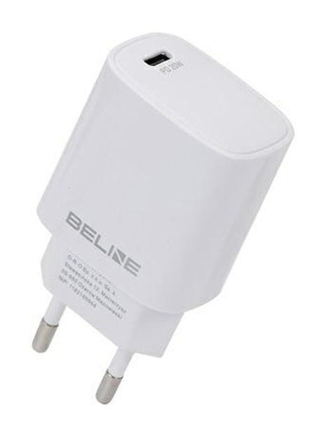 Ładowarka sieciowa Beline 20 W 1 x USB Type-C PD 3.0 Biała (5905359813293) - obraz 1