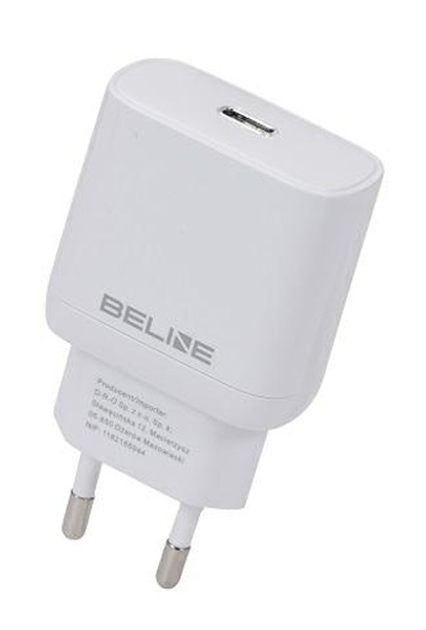 Ładowarka sieciowa Beline 30 W 1 x USB Type-C PD 3.0 GaN Biała (5905359813415) - obraz 1