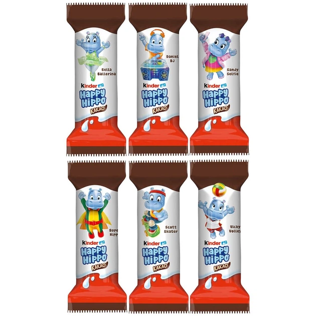 Вафельний бегемотик з начинкою какао Kinder Happy Hippo Kakao 20г - зображення 3