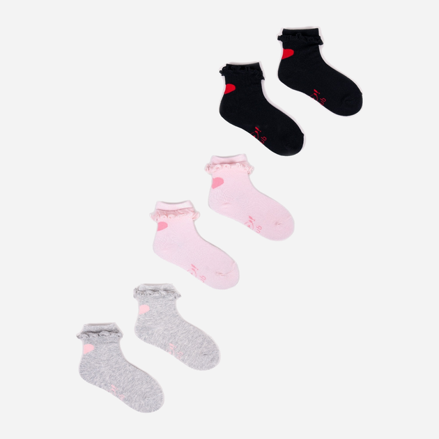 Zestaw skarpetek dla dzieci YOCLUB 3Pack Socks With Frill SKA-0069G-000J-001 27-30 Multicolour (5904921605861) - obraz 1