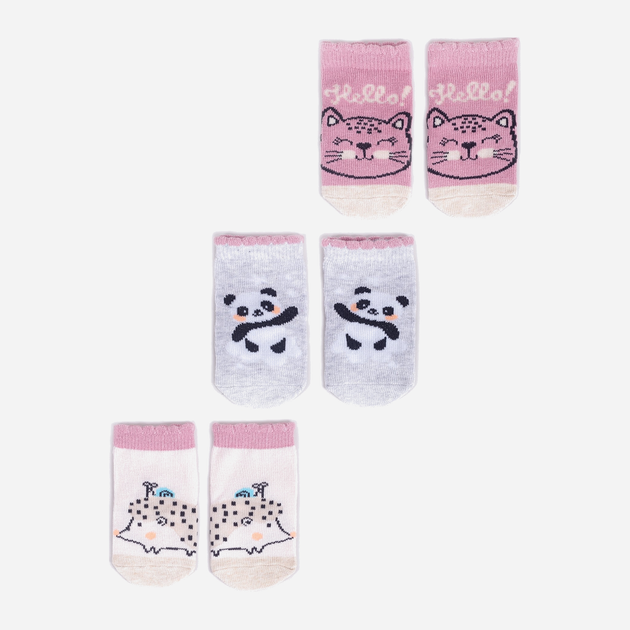 Набір шкарпеток дитячий YOCLUB 3Pack Baby Girl's Socks SKA-0110G-AA30-002 3-6 3 пари Multicolour (5904921626392) - зображення 1