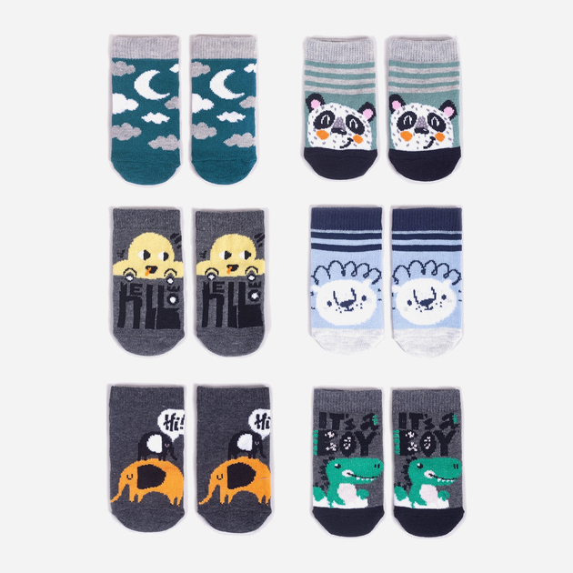 Zestaw skarpetek dla dzieci YOCLUB 6Pack Baby Boy's Socks SKA-0123C-AA00-002 3-6 6 par Multicolour (5904921626422) - obraz 1