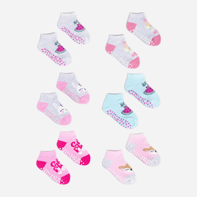 Zestaw skarpetek dla dzieci YOCLUB 6Pack Girl's Ankle Socks SKS-0089G-AA0A-002 17-19 6 par Multicolour (5904921626668) - obraz 1