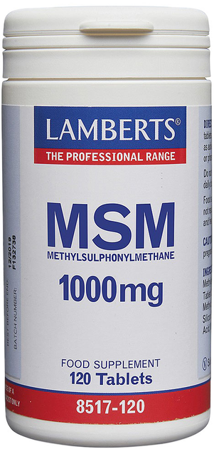 Suplement diety Lamberts Msm 1000 Mg 120 tabs (5055148403171) - obraz 1