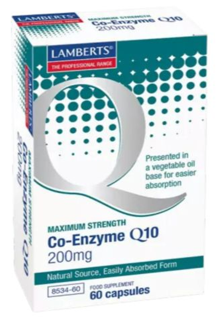 Вітамінний комплекс Lamberts Co Enzima Q10 200 Mg 60 капсул (5055148410322) - зображення 1