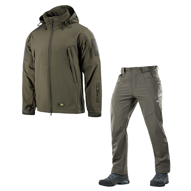 Зимовий тактичний костюм M-Tac куртка + штани Soft Shell Olive XL - зображення 1