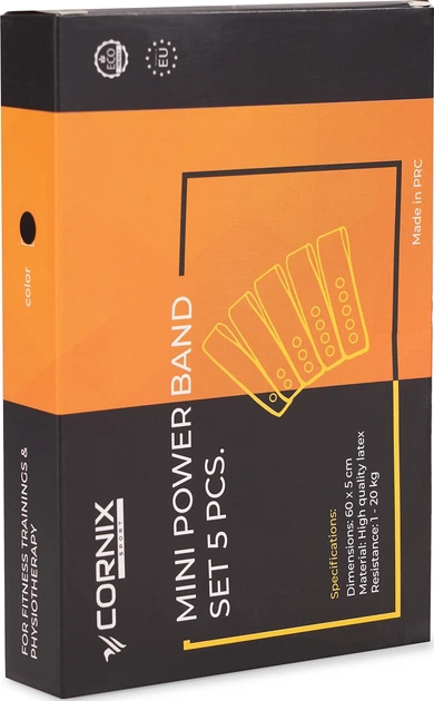 Набор Резинки для фитнеса Cornix Mini Power Band набор 5 шт 1-20 кг + Коврик спортивный Cornix TPE 183 x 61 x 0.6 см (XR-0046-XR-0007) - Фото 4 Набор Резинки для фитнеса Cornix Mini Power Band набор 5 шт 1-20 кг + Коврик спортивный Cornix TPE 183 x 61 x 0.6 см (XR-0046-XR-0007) - изображение 4