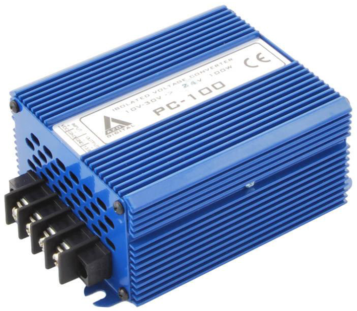 Автомобільний інвертор AZO Digital PC-100-24V 100W Гальванічна розв'язка 10-30/24V DC-DC (5905279203563) - зображення 1