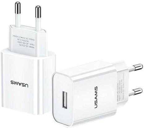 Мережевий зарядний пристрій Usams T18 USB 2.1 A Fast Charging White (6958444968049) - зображення 1