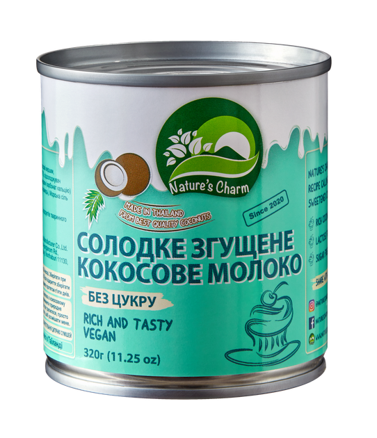 Молоко сгущенное кокосовое без сахара Nature`s Charm 320 г - Фото 1 Молоко сгущенное кокосовое без сахара Nature`s Charm 320 г - изображение 1