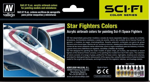 Набір акрилових фарб 'Кольори зоряних винищувачів Starwars' Model Air 8 шт. х 17 мл. Vallejo (71612) - зображення 2