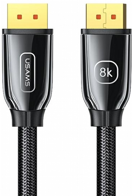 Kabel Usams U75 8K DP - DP 1.4 HD 2 m Czarny (6958444975276) - obraz 1