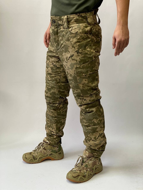 Зимові армійські штани на синтепоні, водовідштовхуючі, колір Піксель, розмір M-L - зображення 1