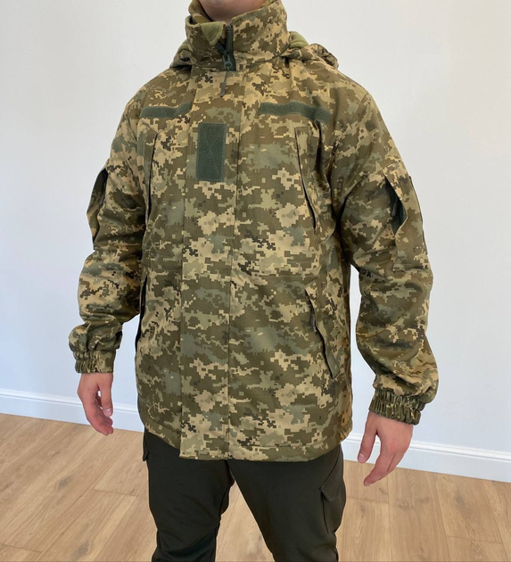 Зимняя военная куртка на флисе водонепроницаемая, цвет Пиксель, размер XXXXXL - изображение 2