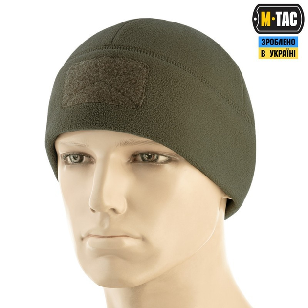 M-Tac шапка Watch Cap Elite флис (320г/м2) с липучкой под патч Dark Olive Размер XL - изображение 1
