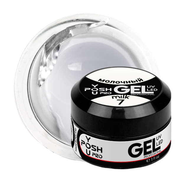 Гель для нарощування нігтів YouPOSH UV Gel/LED однофазний 50 мл № 7 Молочний/Milk - Фото 2 Гель для нарощування нігтів YouPOSH UV Gel/LED однофазний 50 мл № 7 Молочний/Milk - зображення 2
