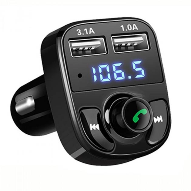 Автомобильный FM модулятор CAR X8 Трансмиттер Bluetooth в авто 2 USB 2